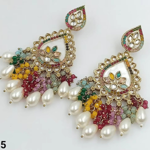 คอลเลคชั่นใหม่ล่าสุดเครื่องประดับอินเดียต่างหู Jhumka Kundan ต่างหูคอลเลกชันใหม่ล่าสุดของผู้หญิงต่างหูมีสไตล์คอลเลกชัน2024 - Product Image 1