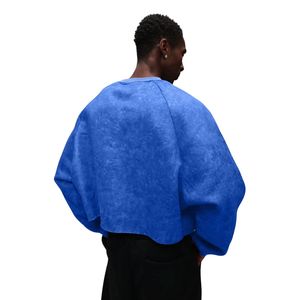 Sweat-shirt à col rond vintage lourd 100% polyester à manches raglan surdimensionnées à manches longues pour homme, pull d'hiver - Product Image 3