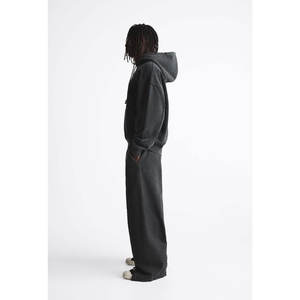 Streetwear d'hiver vintage surdimensionné avec logo imprimé bouffant pour hommes, ensemble de jogging deux pièces délavé à l'acide, grande taille, blanc, vintage - Product Image 4