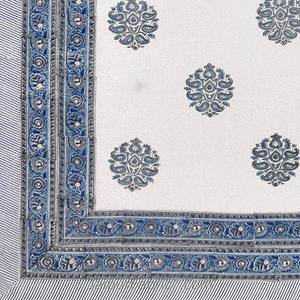 100% Organic Cotton Hand Block Print King Size White Floral Bedsheet Set with Pillow Covers - Product Image 5