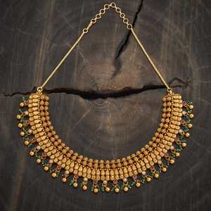 Wedding Diamond <b>Necklace</b> in Gold Plated Zinc Alloy with Beads Chain and Religious Design - Product Image 1