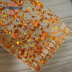 3mm Holographic Sequin Clear Acrylic <b>Sheet</b> for Keychain Earring Jewelry Craft Exhibition Booth Decoration - Product Image 2