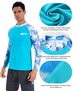 ผ้าแรชการ์ดสำหรับผู้ชายแบบหนา50 + ยาวหรือแขนสั้นสไตล์รัดรูปผ้ายืดสำหรับชายหาดว่ายน้ำตกปลา - Product Image 3