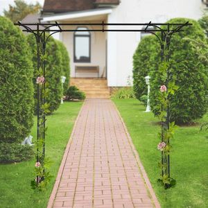 Arche de mariage glamour en fer noir pour cérémonie de mariage réception décoration de scène baby shower fabriquée en Inde - Product Image 3