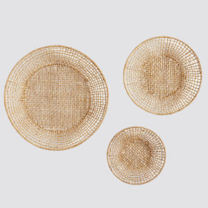 ¡PRODUCTO NUEVO! Cestas de pared Tienphong Boho Asha Abaca-Juego de 3 arte de decoración de pared, decoración de pared de algas marinas, paquete de regalo ecológico - Product Image 1