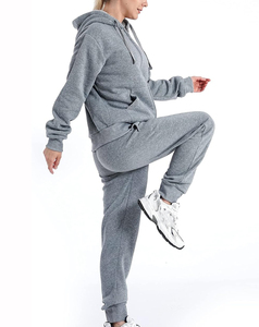 Conjunto de sudadera y pantalones de chándal personalizados para mujer Conjunto de chándal de dos piezas Chándales de algodón en blanco para mujer - Product Image 4