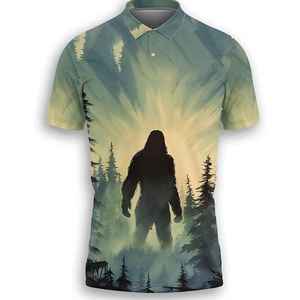Men's Bigfoot Graphic Polo <b>Shirt</b> <b>Funny</b> Short Sleeve Casual Cotton Blend Custom Logo Printed Top - Product Image 4