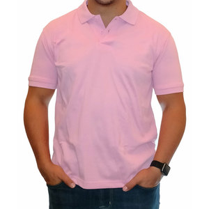 Chemise pour homme en tricot anti-rides de couleur rose à manches courtes, marque personnalisée, fabrication directe en usine, prix de gros, export - Product Image 6