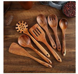 Ustensiles de cuisine en bois Lot de 10 ustensiles de cuisine Serveurs à salade Lot de 2 Serveurs à salade en bois Lot de 2 KETCHENWAR UNIQUE FAIT À LA MAIN - Product Image 4