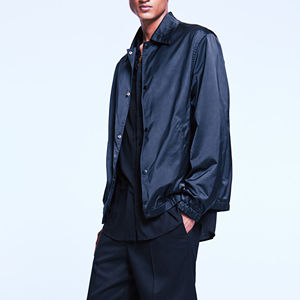 Chaqueta Bomber de béisbol de satén de alta calidad para hombre y mujer, cuello con capucha de seda bordado personalizado, venta al por mayor, 2024 - Product Image 1