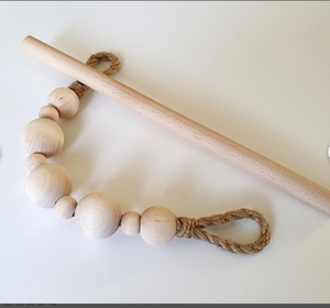 Corbata de cortina Cuentas de madera-Accesorios de cortinas-Decoración de ventanas-Corbata de cortina rústica-Corbata de cortina trasera - Product Image 1