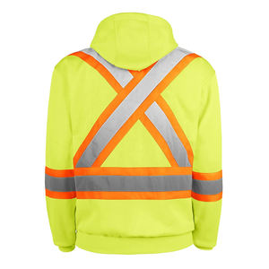 Chaqueta de construcción de seguridad reflectante de alta visibilidad para hombres, ropa de trabajo con capucha, características antibacterianas certificadas ASTM mejoradas - Product Image 4