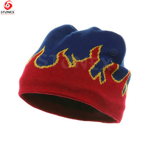 Fire Flame Beanie Hat Venta caliente Diseño de moda Skull Knit Trending High Quality Winter Warm Caps - Product Image 6