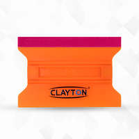 Raclette magnétique en tissu type H Clayton avec bord en feutre et double nervures, orange fluorescent, outil de pose de vinyle premium, modèle CL-424