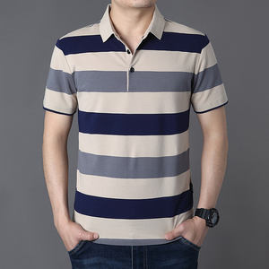 Chemise décontractée pour homme, grande taille, à manches courtes, 100% coton, anti-froissement, avec poche, rayures, été, logo personnalisé OEM - Product Image 2