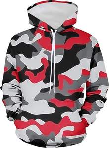 OEM logotipo personalizado de alta calidad con estilo Streetwear de los hombres de invierno sudaderas con capucha de camuflaje de talla grande esencial gran oferta - Product Image 6