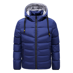 Hecho en fábrica 2025 acolchado cálido hombres cortavientos impermeable manga larga chaqueta acolchada soporte cremallera burbuja Puffer con capucha - Product Image 1