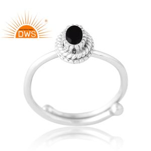 Nouvelle tendance, bague en argent 925 avec pierre précieuse en onyx noir naturel, bijoux personnalisés pour femmes, cadeau pour elle, fabricant de bijoux indien - Product Image 1