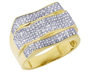 S925 Sterling <b>Silver</b> Moissanite Round Diamond Bling Hip Hop Jewelry <b>Ring</b> Collection For <b>Men</b> for Engagement Gift Party - Product Image 1