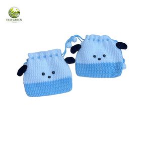 Wholesale Handmade Crochet Drawstring Pouch Small Cute <b>Knitted</b> Coin Purse Cartoon Animal Character Jewelry Storage <b>Bag</b> Custom - Product Image 6