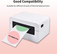 Étiquettes thermiques directes circulaires réutilisables de 2 pouces, rose, vert, marron, jaune, autocollantes, imprimées UV, autocollants multi-usages en rouleau