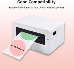 Etiquetas Térmicas Diretas Reutilizáveis de 2 Polegadas em Rosa, Verde, Marrom e Amarelo, Adesivos Impressos em UV, Rolo de Adesivos Multiuso - Product Image 4