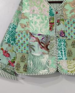 Veste matelassée en coton faite à la main pour femmes, style indien boho, rayure, passepoil, bouton ouvert sur le devant, tenue décontractée, manteaux longs et courts - Product Image 3