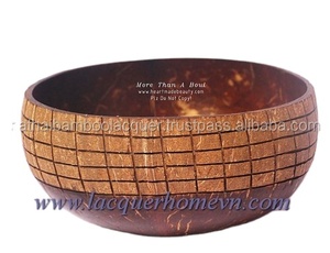 Juego de cuencos de cáscara de coco Natural de calidad superior hechos a mano, ensaladera decorativa para el hogar sostenible ecológica personalizada - Product Image 4