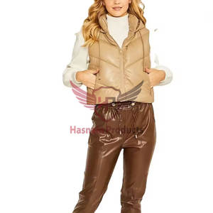 Premium Puffer Quilted <b>Women's</b> Vests & <b>Waistcoats</b> Bubble Leather Warm <b>Women</b> Vest Custom LOGO Sleeveless Heated Leather Vest - Product Image 1
