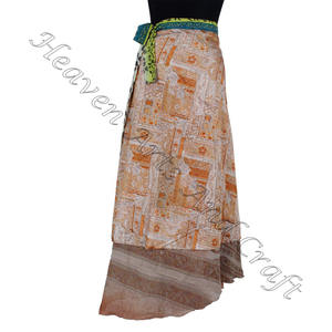 New Sari <b>Wrap</b> <b>Skirt</b> <b>Long</b> Silk <b>Wrap</b> <b>Skirts</b> Reversible <b>Long</b> Silk <b>Wrap</b> <b>Skirt</b> Indian <b>Long</b> Silk Rapron for Girls Manufacturer - Product Image 4