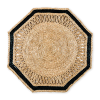 Set de table octogonal en jonc de mer naturel écologique de haute qualité, tissé à la main, style européen, taille personnalisée, pour la maison, l'hôtel, la cuisine