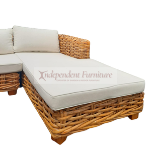 New Outdoor Natural Relaxing <b>Rattan</b> <b>Sofa</b> Set with Coffee Table Wood and Wicker for Patio Villa Hotel Living Room Garden Use - Product Image 5