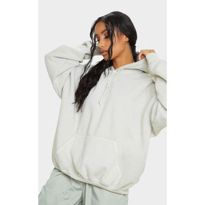 Sudaderas con capucha con logotipo personalizado para mujer, Jersey holgado con bordado liso, sudaderas de algodón 100%, sudaderas con capucha extragrandes para mujer - Product Image 1