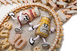 Pendentif Hip Hop pour homme en argent sterling 925 certifié IGI Moissanite VVS avec nom personnalisé plaqué or Type de pendentifs à breloque glacés - Product Image 5