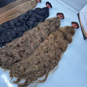 Extensions de cheveux humains Remy à cuticule brute, à Double pointe plate, à la kératine, en gros - Product Image 6