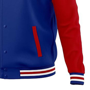 Chaquetas universitarias informales OEM para invierno Cuello redondo Cierre de cremallera Procesamiento completo Chaqueta universitaria - Product Image 5