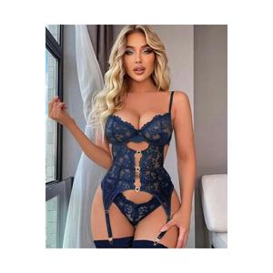 Set di calze Bustier giarrettiera con accessori in pizzo 8465 - Product Image 1