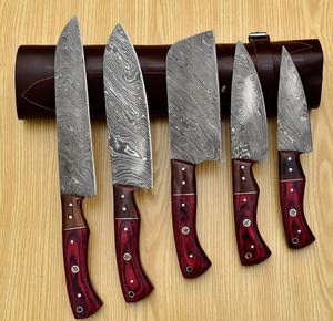 Handmade Damascus Steel 5-Piece Chef <b>Knife</b> Set with Sheath Premium Quality Handcrafted Kitchen Tools - Product Image 1