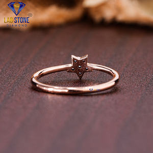 Lab-Stone Party Wear Anillo de diamantes 0.074 TDW Diamante de corte redondo 18kt Oro Rosa Color DE LA EF-VS - Product Image 4