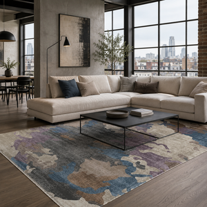 Alfombra Lavable Moderna Rug Weavers RW7100 Tangent Slate, Venta al por Mayor, Chenilla Lavable, 10 Tamaños - Product Image 3