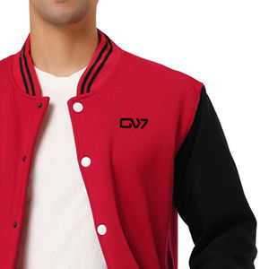 Fabriqué en usine prix de gros hommes veste universitaire col en tricot côtelé veste de baseball pour hommes vestes universitaires à prix bon marché - Product Image 6