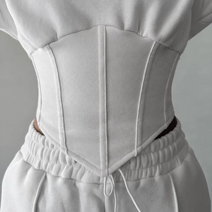 Chándal Blanco de Diseñador Personalizado para Mujer, 100% Algodón, Corte Ajustado - Product Image 2