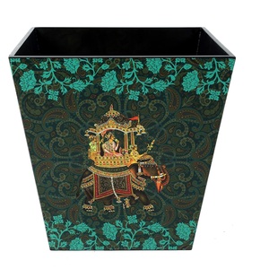 Cesta de basura de metal de bronce rústico Tamaños personalizados 8,5x10 pulgadas Cubo de polvo de hierro sin tapa para hoteles Precio - Product Image 4