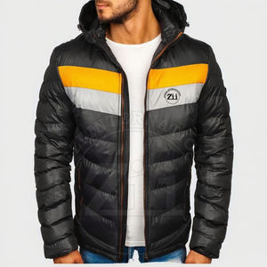 2023 Black Polyester Mens <b>Jacket</b> Stand Collar Zipper Closure Warm <b>Packable</b> Autumn Winter Solid Color Plain Dyed Canvas - Product Image 5