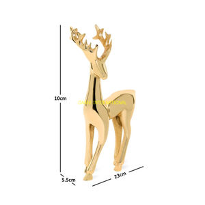 Aluminum Gold Deer Figurine Tall Modern Reindeer Statue Elegant Handmade Animal Sculpture Luxury Decorative Home <b>Decor</b> - Product Image 6