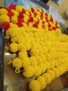 Guirnalda de flores de caléndula artificial cuerdas personalizar Color, tamaño, patrón con tema Diwali Navidad boda fiesta decoración del hogar - Product Image 2