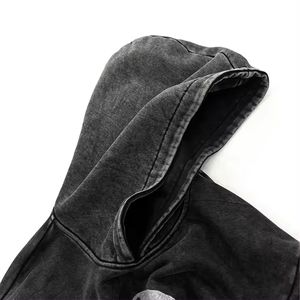 Personalizado al por mayor pulóver para hombre DTG impresión Sudadera con capucha de gran tamaño Stone Wash Boxy sudaderas con capucha para hombre - Product Image 5