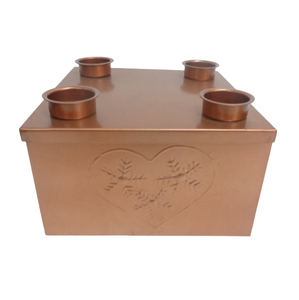 Christmas Tabletop Decoration Aluminum Square <b>Advent</b> Holder White Wash Finished <b>Candle</b> Stand For Home & Table Top Decor - Product Image 2