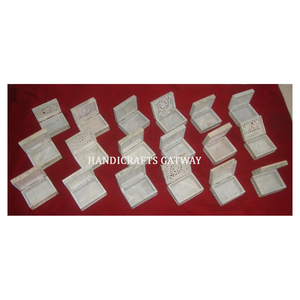 Cajas talladas de esteatita naturales hechas a mano atractivas de almacenamiento de joyero diseño de flores de escaparate abierto resaltar cajas de piedra - Product Image 1