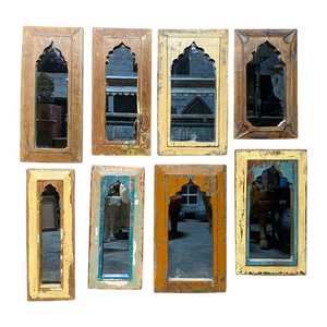 Espejo de Pared de Estilo Bohemio de Lujo Vintage con Marco de Madera y Aluminio para Baño y Dormitorio, Decoración del Hogar - Product Image 2